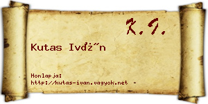 Kutas Iván névjegykártya