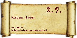 Kutas Iván névjegykártya